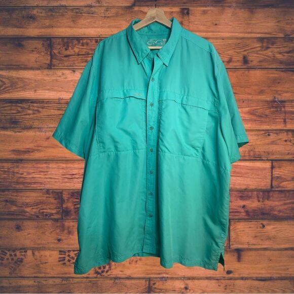 5 for $25🔥Gameguard Teal Button Front Shirt 4X - Picture 1 of 6